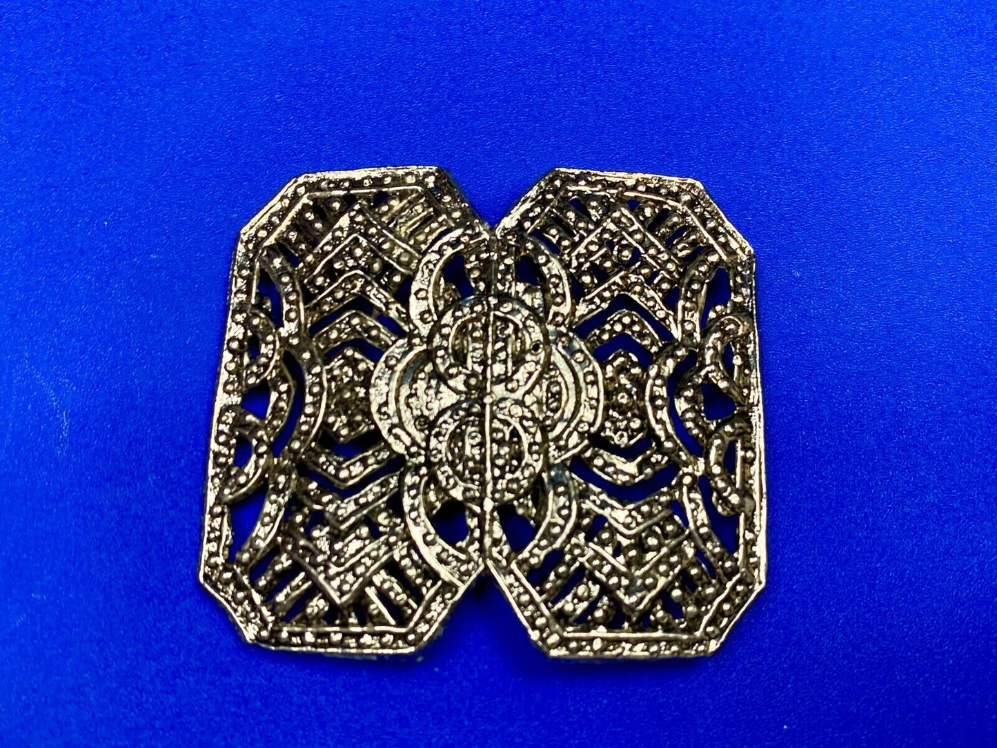 Antique See Through Silver Color Scarf Slide Clip Belt Buckle