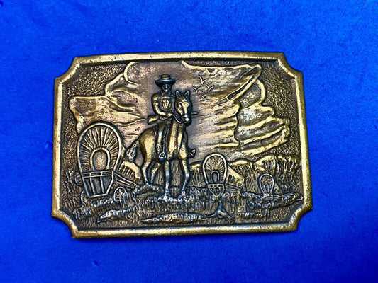 Tall In The Saddle Western Cowboy Horse Vintage Iconic Art Scene Belt Buckle 