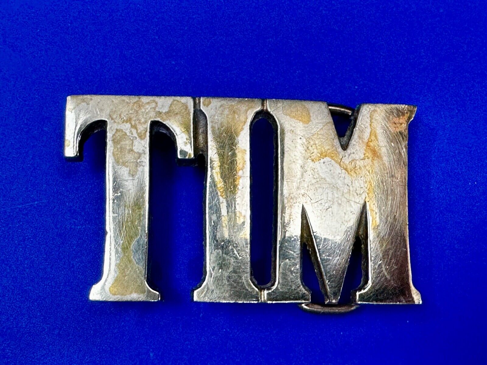 TIM - Custom Name cutout block letters Solid Brass Belt Buckle