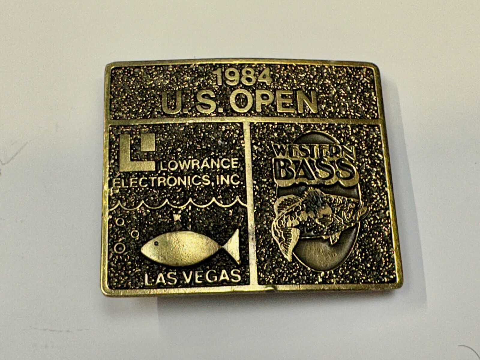 1984 US Open -Western Bass  Lawrence Electronics The Great American Belt Buckle