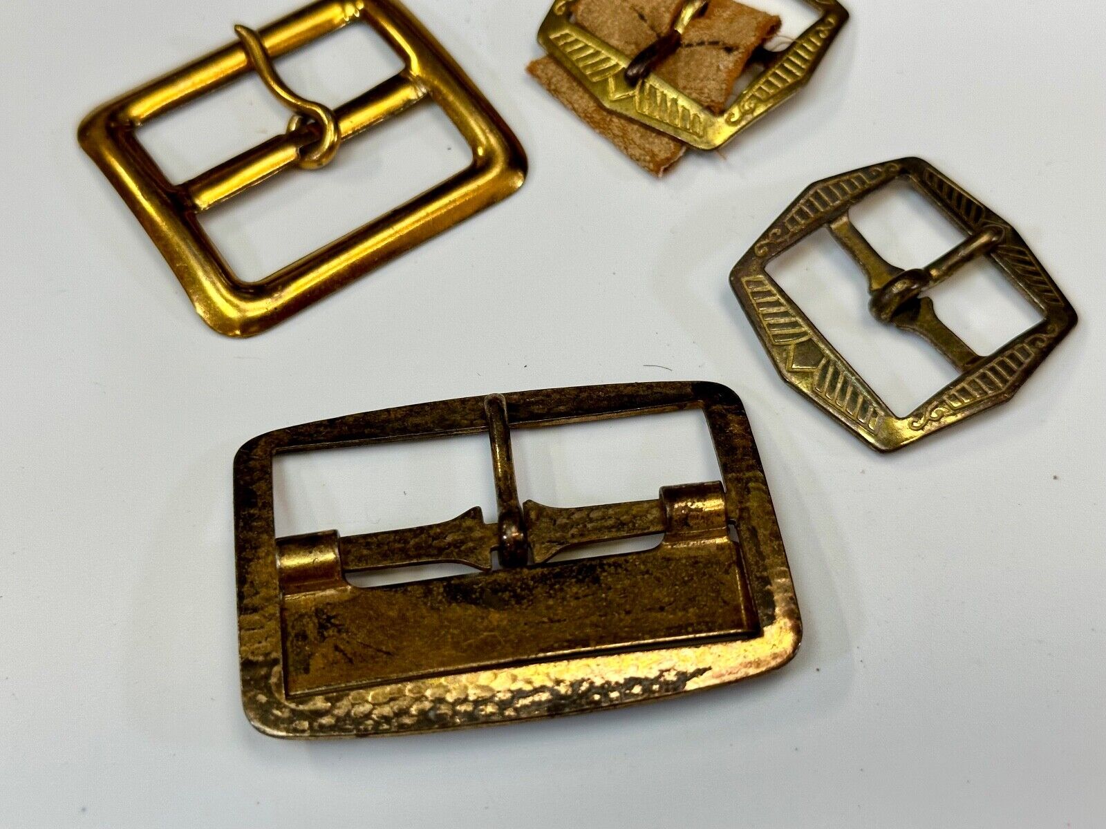 4 pc lot of antique SMALL belt buckle's