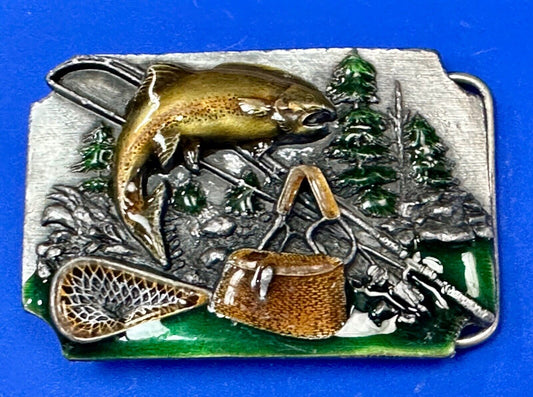 A Bad day fishing better than good day working - Vtg. Siskiyou 1989 belt buckle