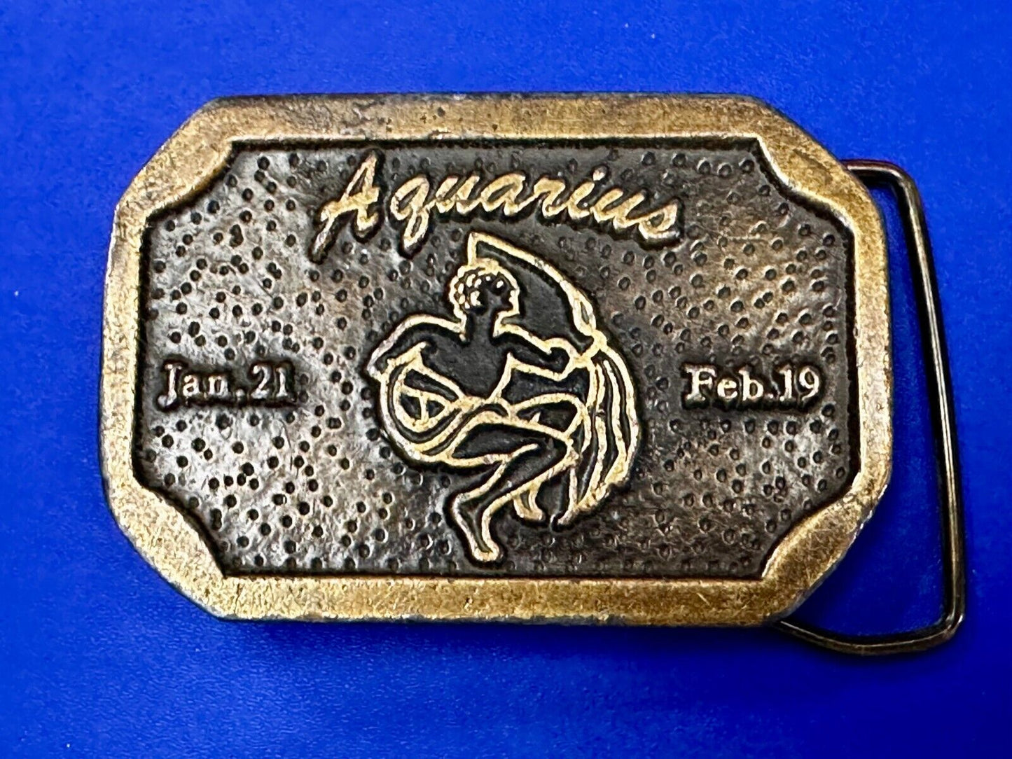 AQUARIUS Jan 21 - Feb 19  Horoscope Astrological Zodiac Cal Metals Belt Buckle
