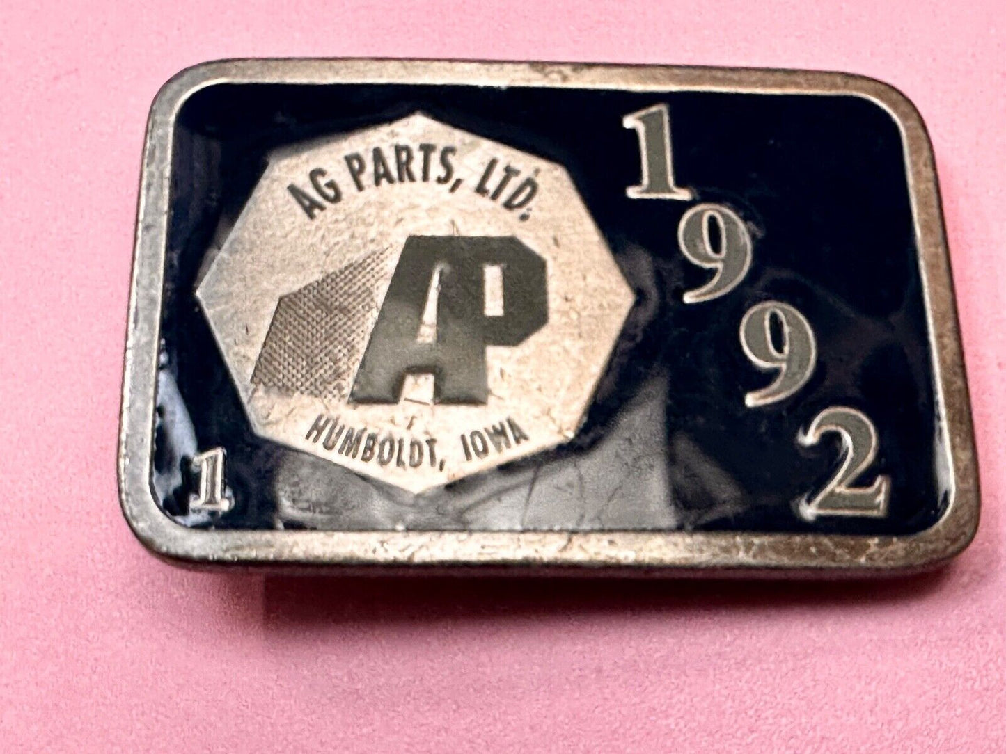 AP Ag Parts Iowa State Farmer Farming Vintage 1992 Limited Edition Belt Buckle
