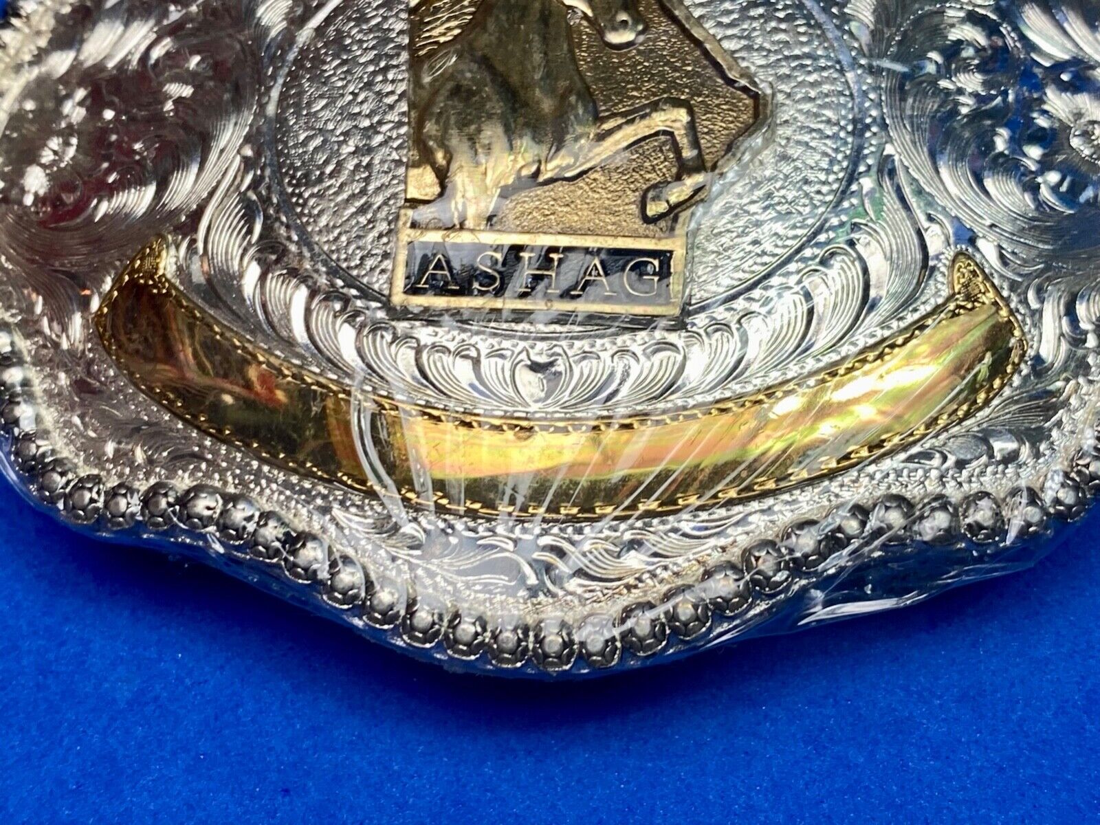 ASHAG HI-Point Champion HORSE BLANK Engraving Trophy belt buckle by Wrangler ADM
