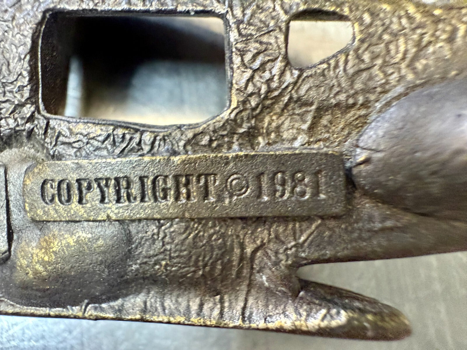 Biplane Airplane Fixed-Wing Aircraft Figural Cutout Vintage 1981 Belt Buckle