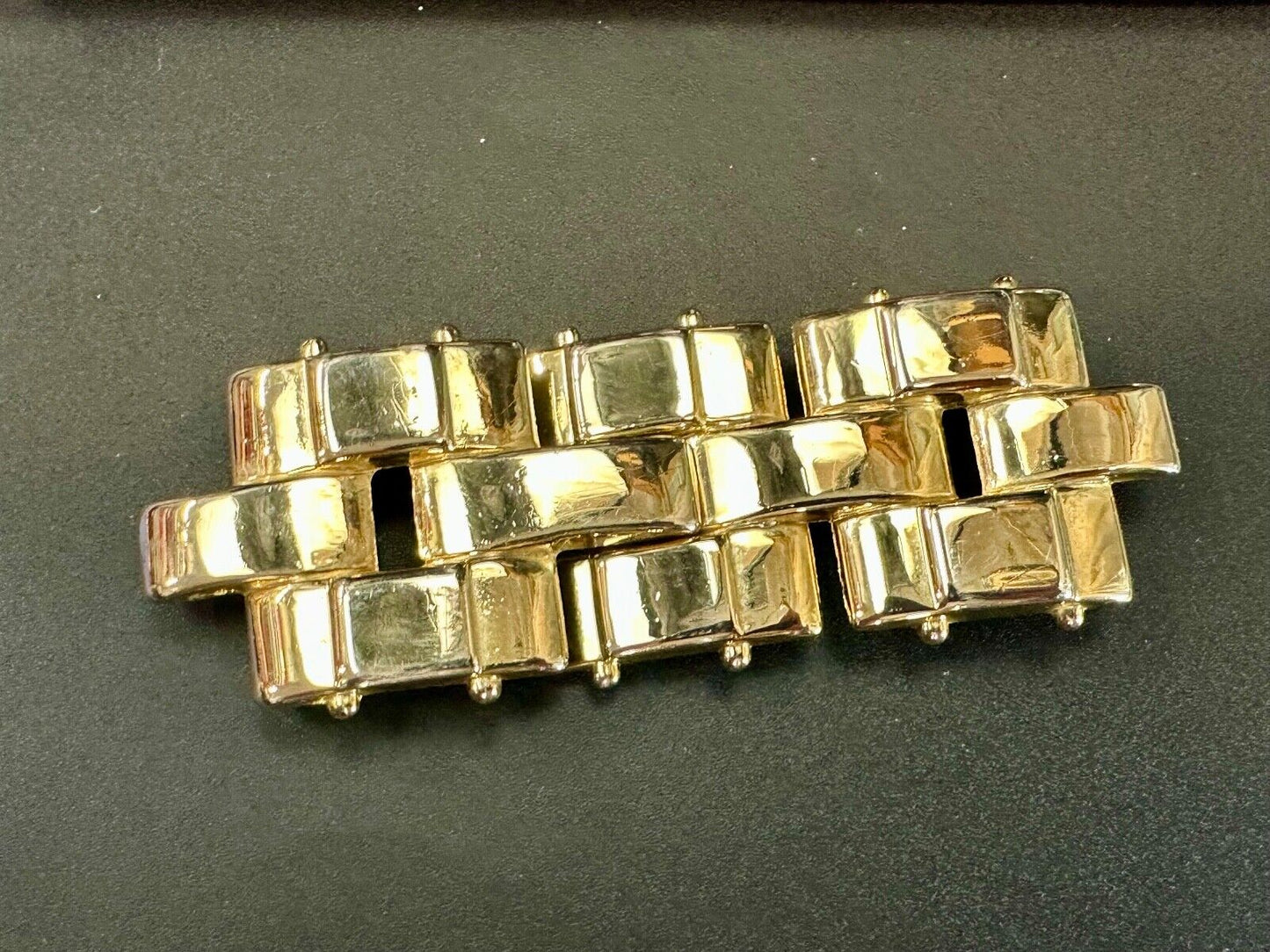 Three Segment gold tone belt buckle signed CK Oucor?