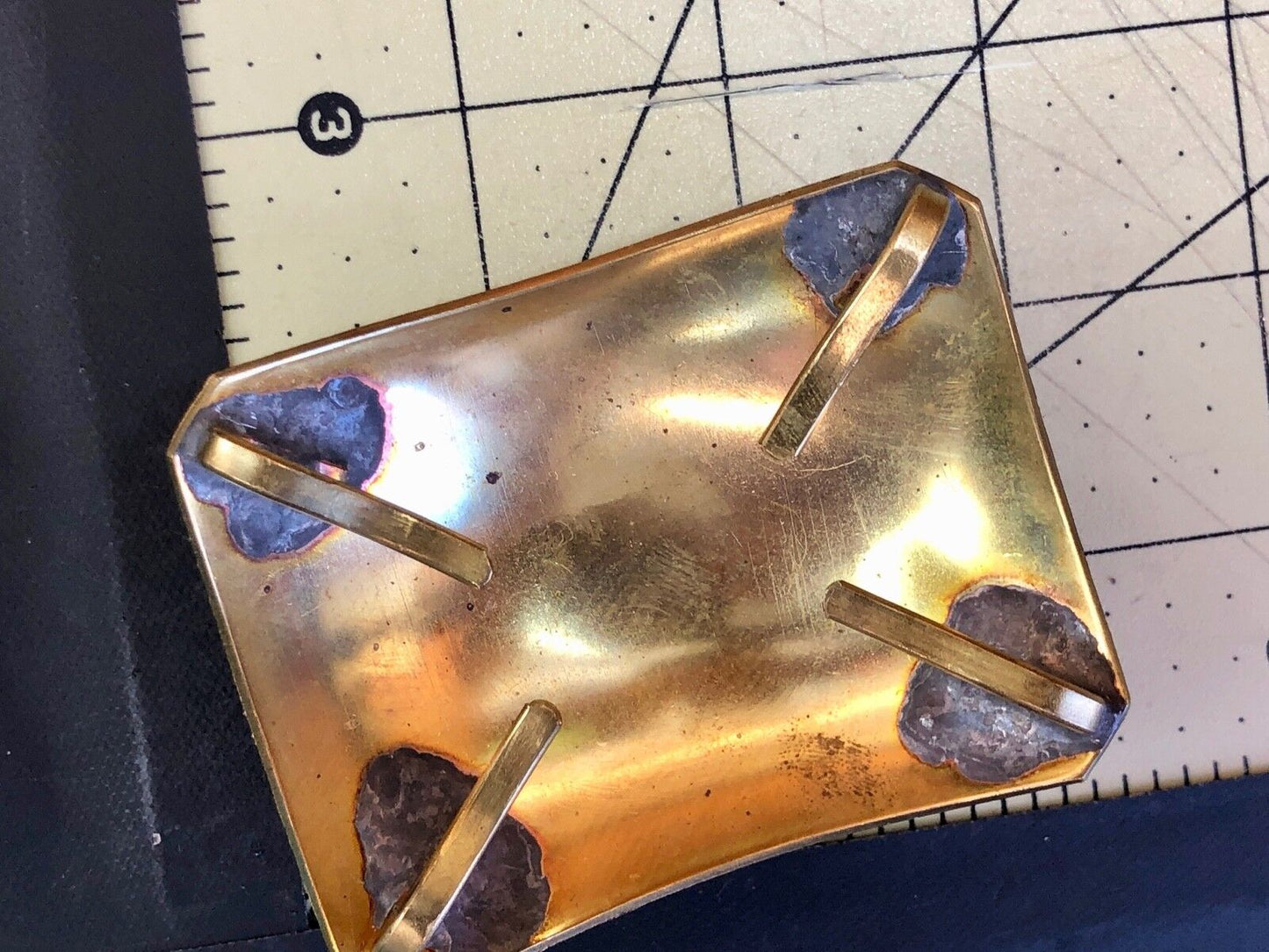 Unknown? polished Gold tone Vintage Belt Clip - buckle - Dress Scarf Purse Shoe 