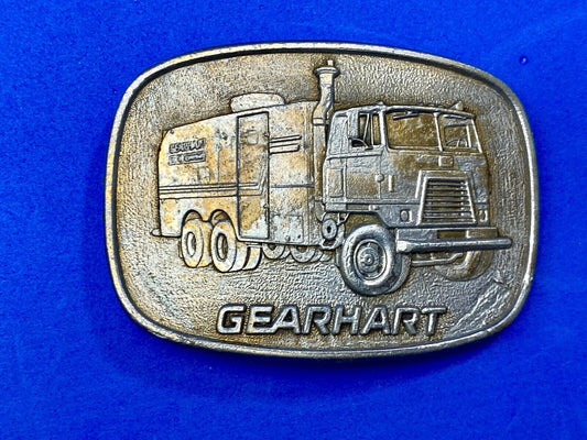 vintage Belt Buckle GEARHART Oil drilling trucking, hauling Industry, Transport 