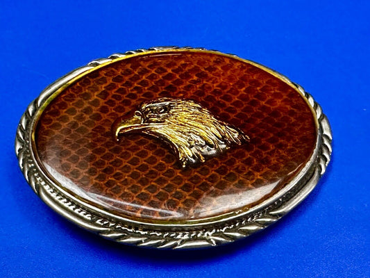 American Bald Eagle Head on DiamondBack Rattler Patriotic Belt Buckle by SSI