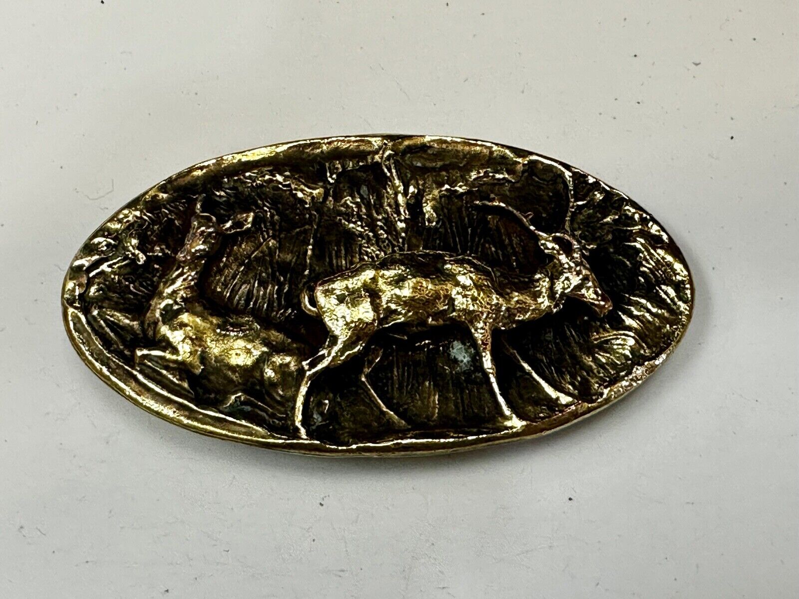 Two deer in nature Vintage Belt Buckle by Adezy - Hunters Gift!