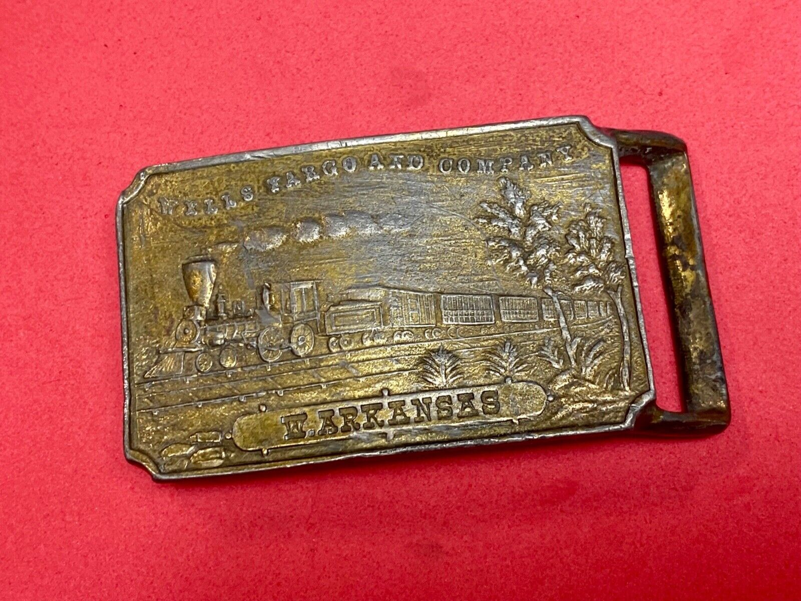 Train Steam Locomotive Wells Fargo & co West Arkansas Collectable belt buckle
