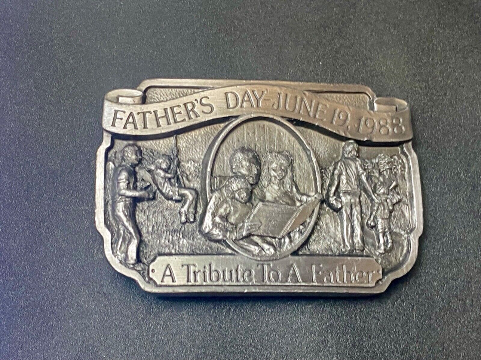 A tribute to a Father - Fathers Day -  June 19th 1988 commemorative belt buckle