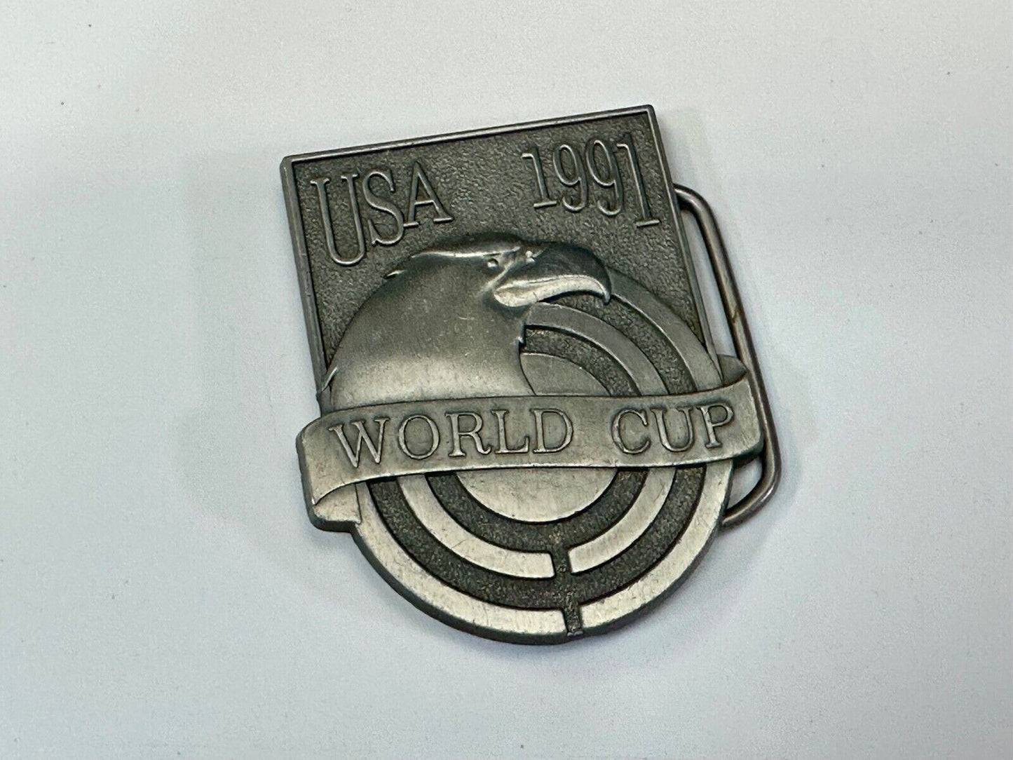 USA 1991 World Cup Eagle Soccer Target belt buckle