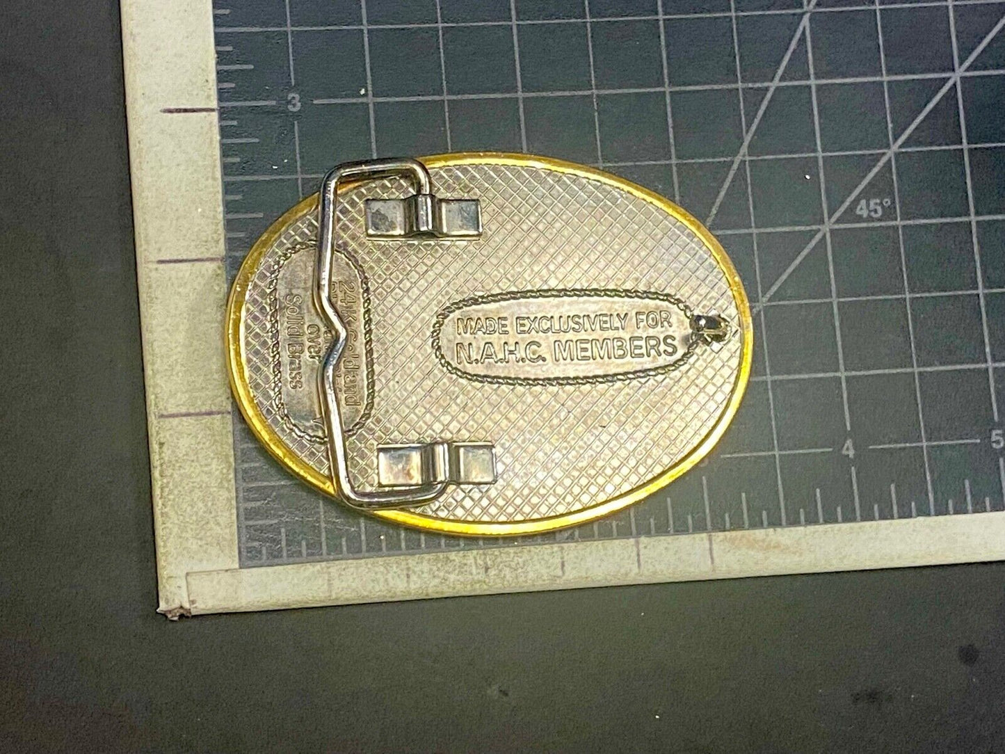 24K Gold / Rhodium Plate!  North American Hunting Club Life Member Belt Buckle