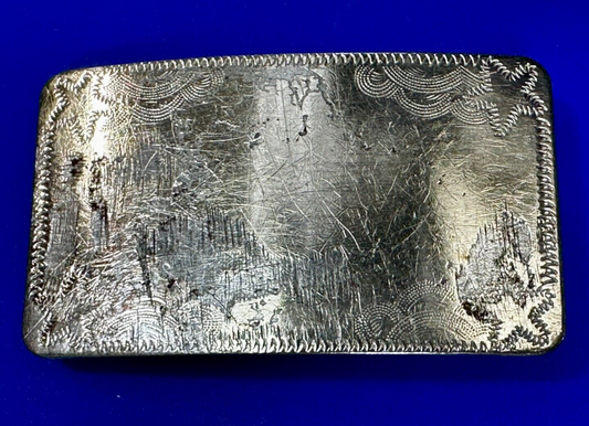 Vintage Engraved Silver Tone Belt Buckle For Craft Project Or To Wear!