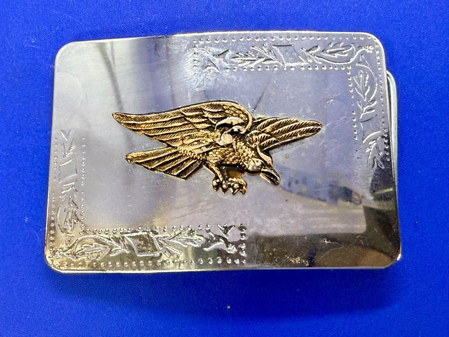American Eagle Flying Diving Hunting on Reflective Two Tone Western Belt Buckle