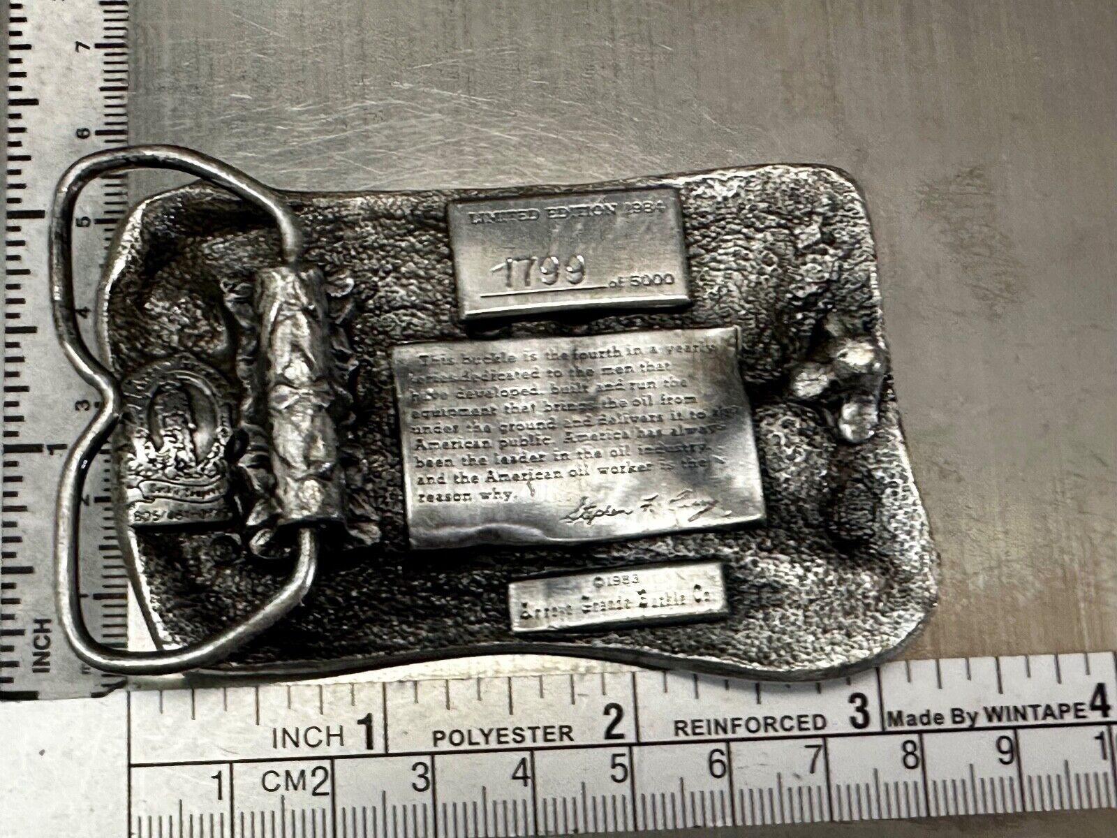 American Oil Worker 1984 Commemorative Arroyo Grande Belt Buckle
