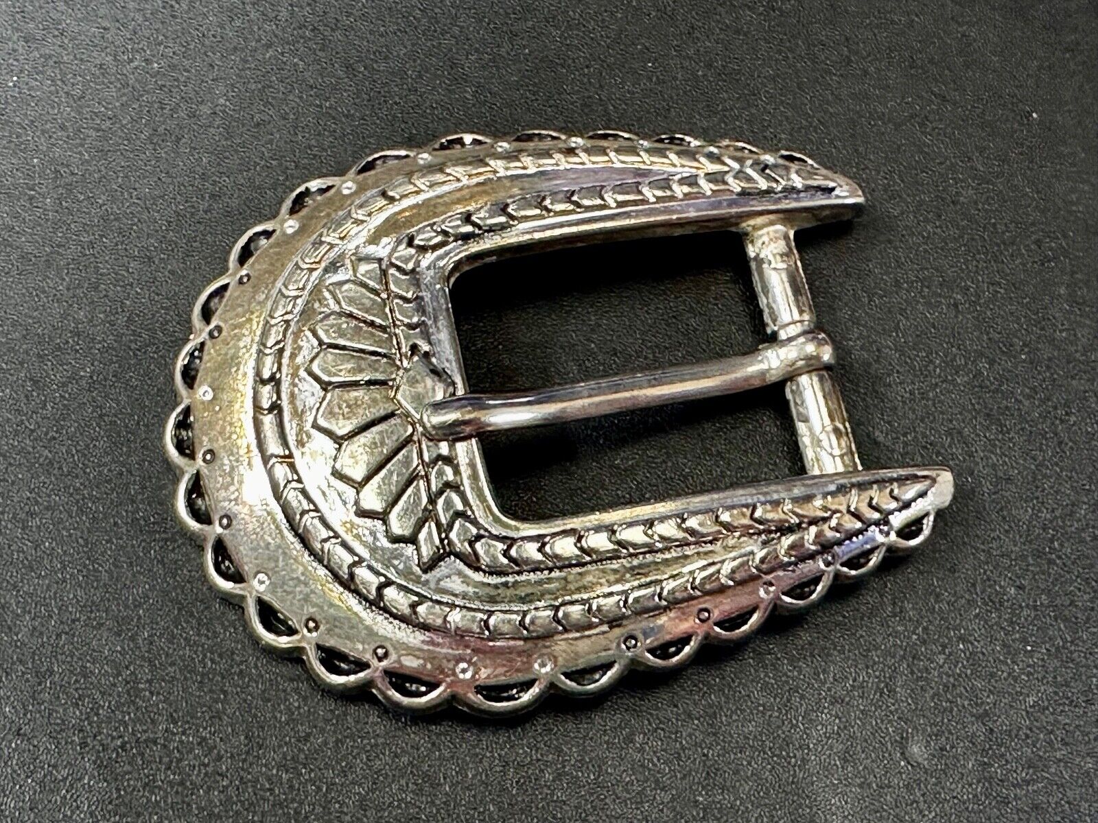 Unique Raised Dimensional Vintage Replacement Ornate 3" Wide Belt Buckle
