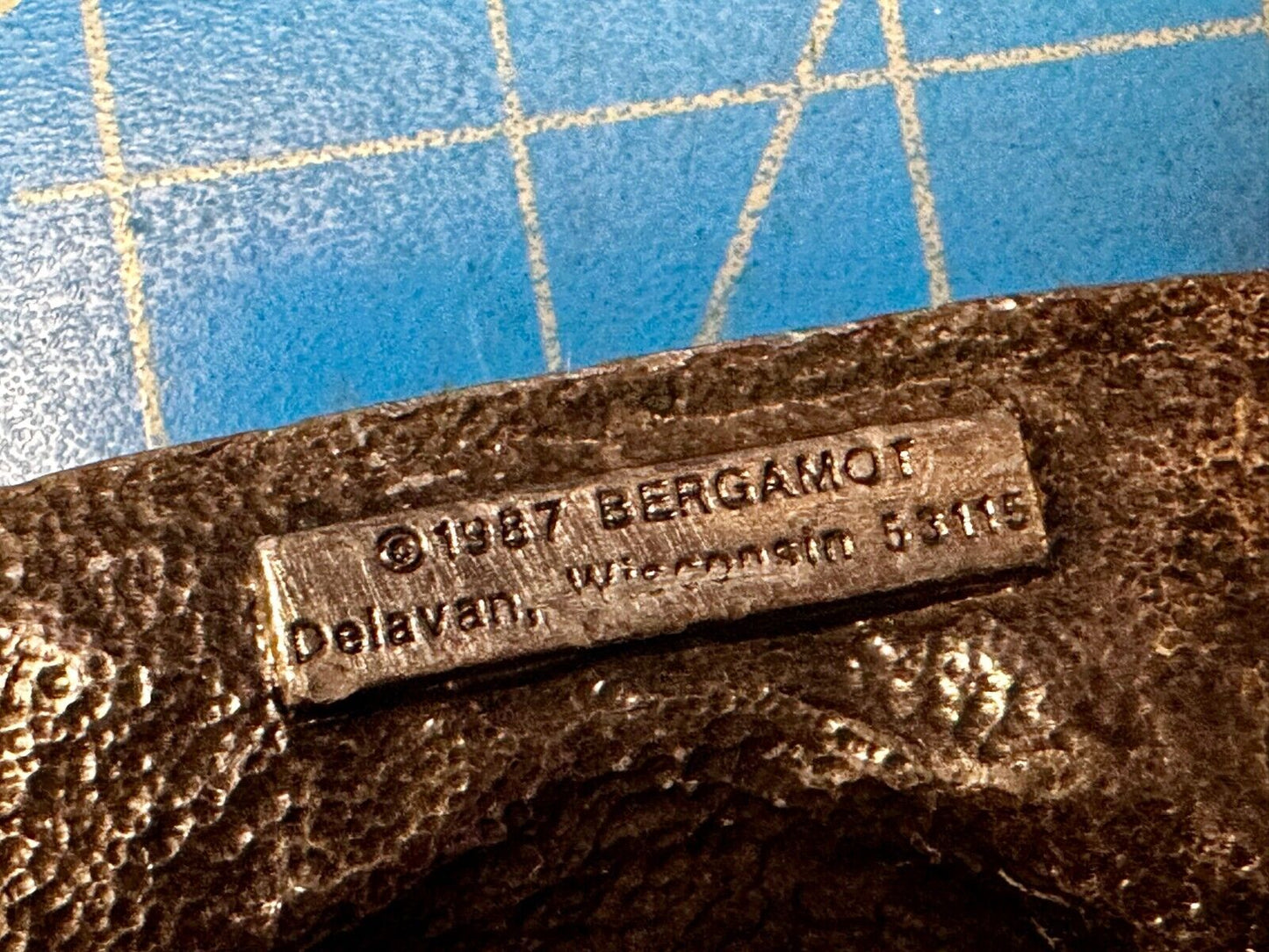 Train Engine through Tunnel RailRoad RR Vintage 1987 Bergamot Belt Buckle