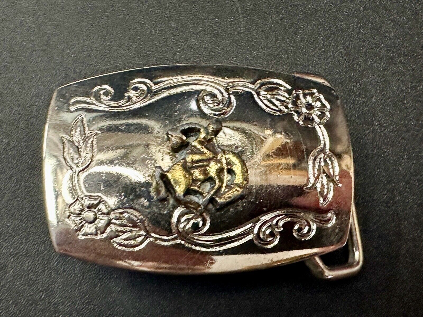 Vintage Cowboy Saddle Bronc western USA made belt buckle