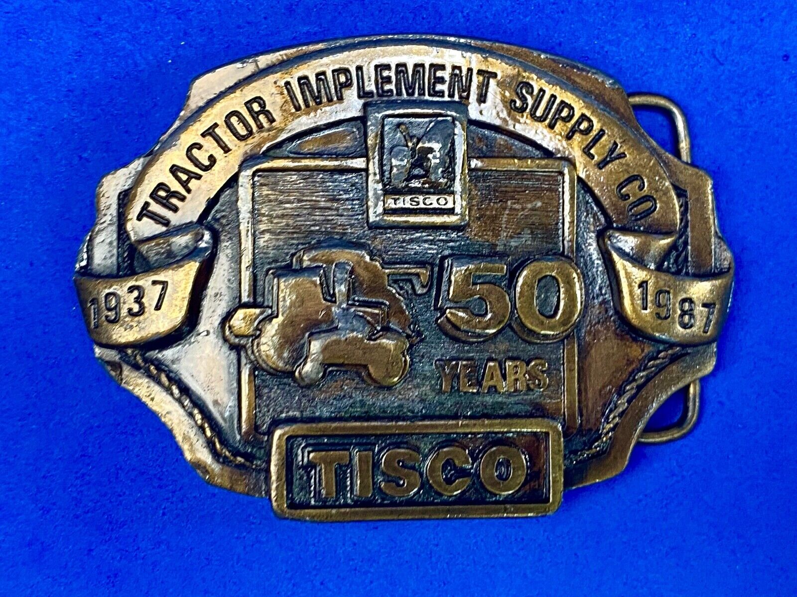 Tisco Tractor Implement Supply Agriculture Farm Farming 50 Year Belt Buckle