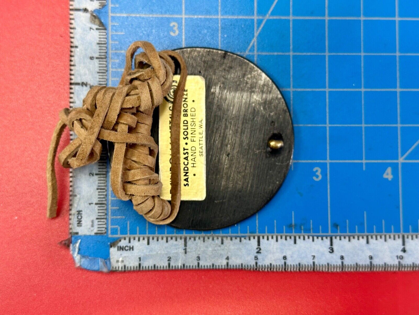 Two Snakes.,   Round Hippy Vibe Vintage Sandcast Rainbow Medals Belt Buckle