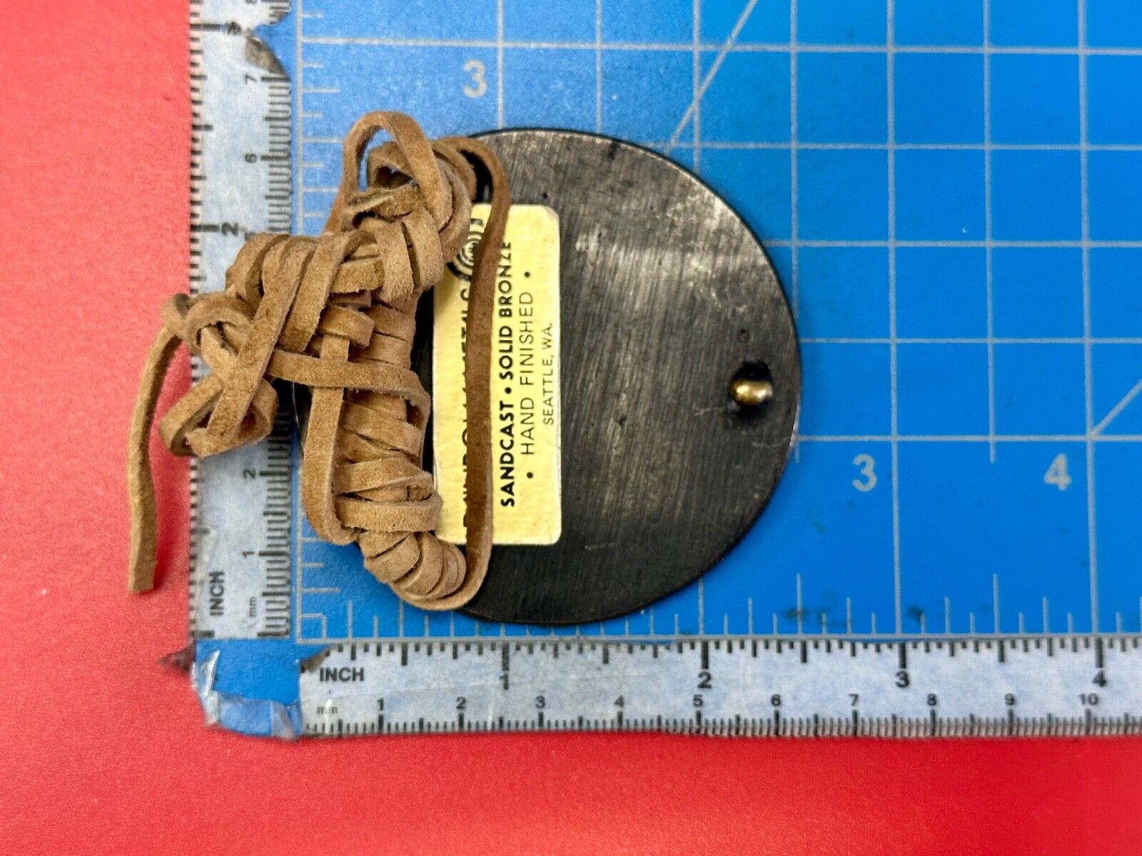 Two Snakes.,   Round Hippy Vibe Vintage Sandcast Rainbow Medals Belt Buckle