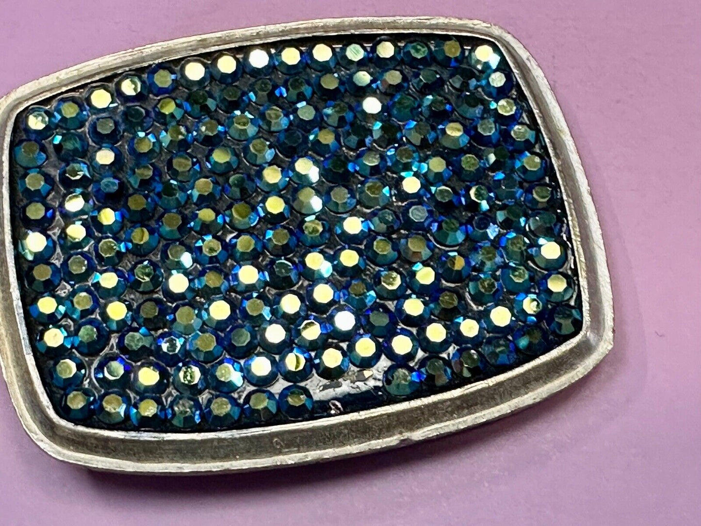 USA made Rhinestone covered retro vibe Belt Buckle