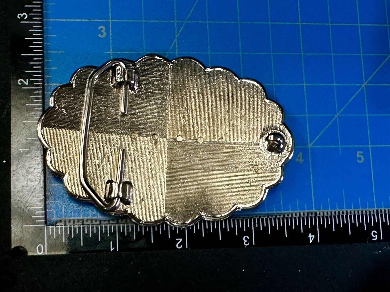 22 x 30 mm Silver & Blue Blank Belt Buckle TO GLUE Your Cabochon Gem Stone