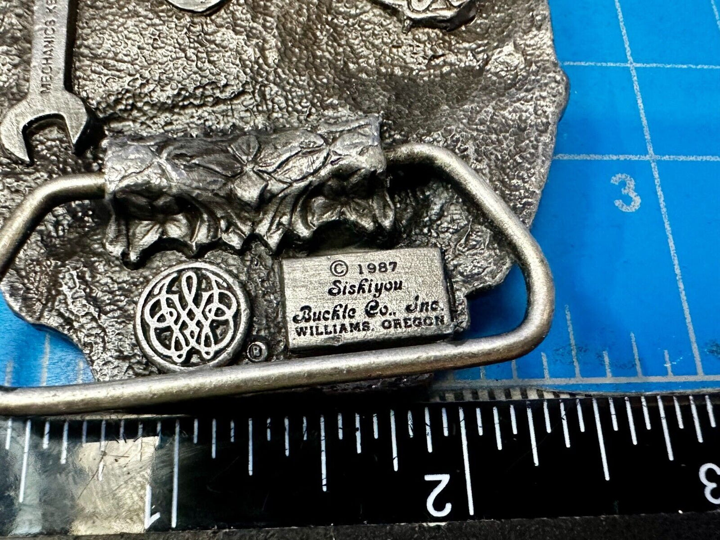Auto Car Truck Mechanic Wrencher Garage Shop Owner Vintage Siskiyou Belt Buckle