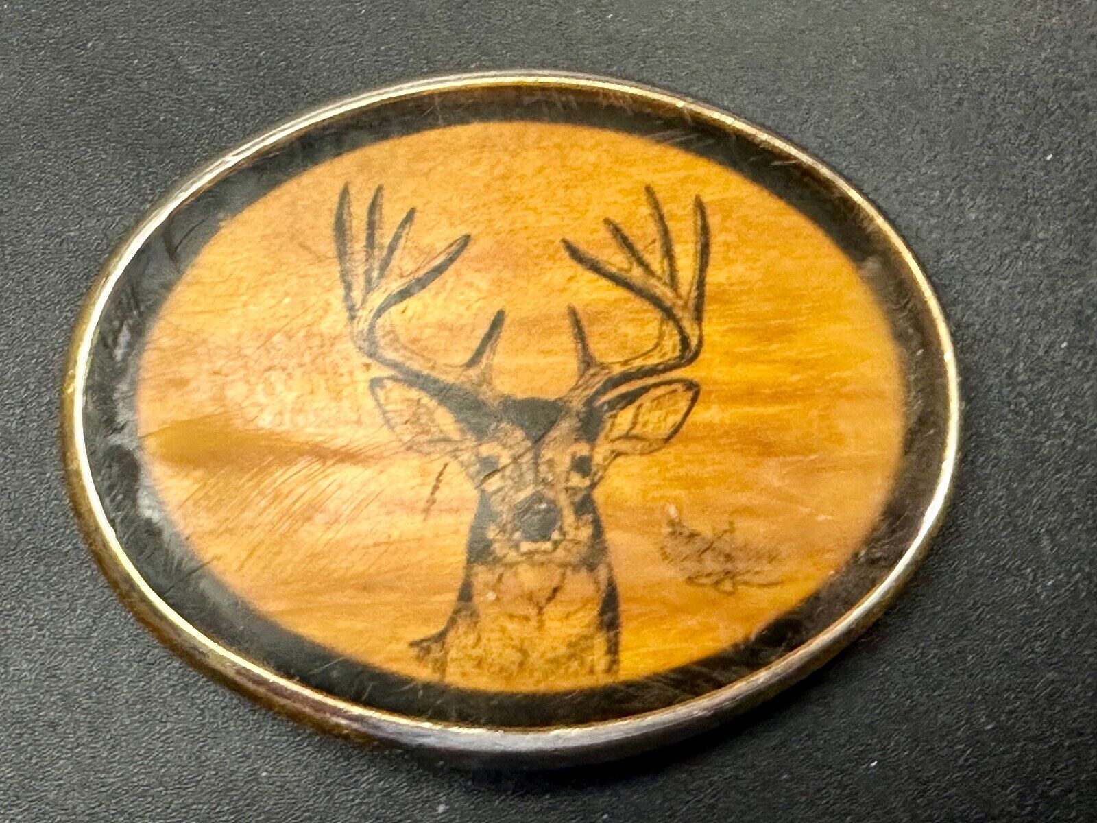 Deer Elk Buck Doe Gorgeous 1970s VON WEST Belt Buckle
