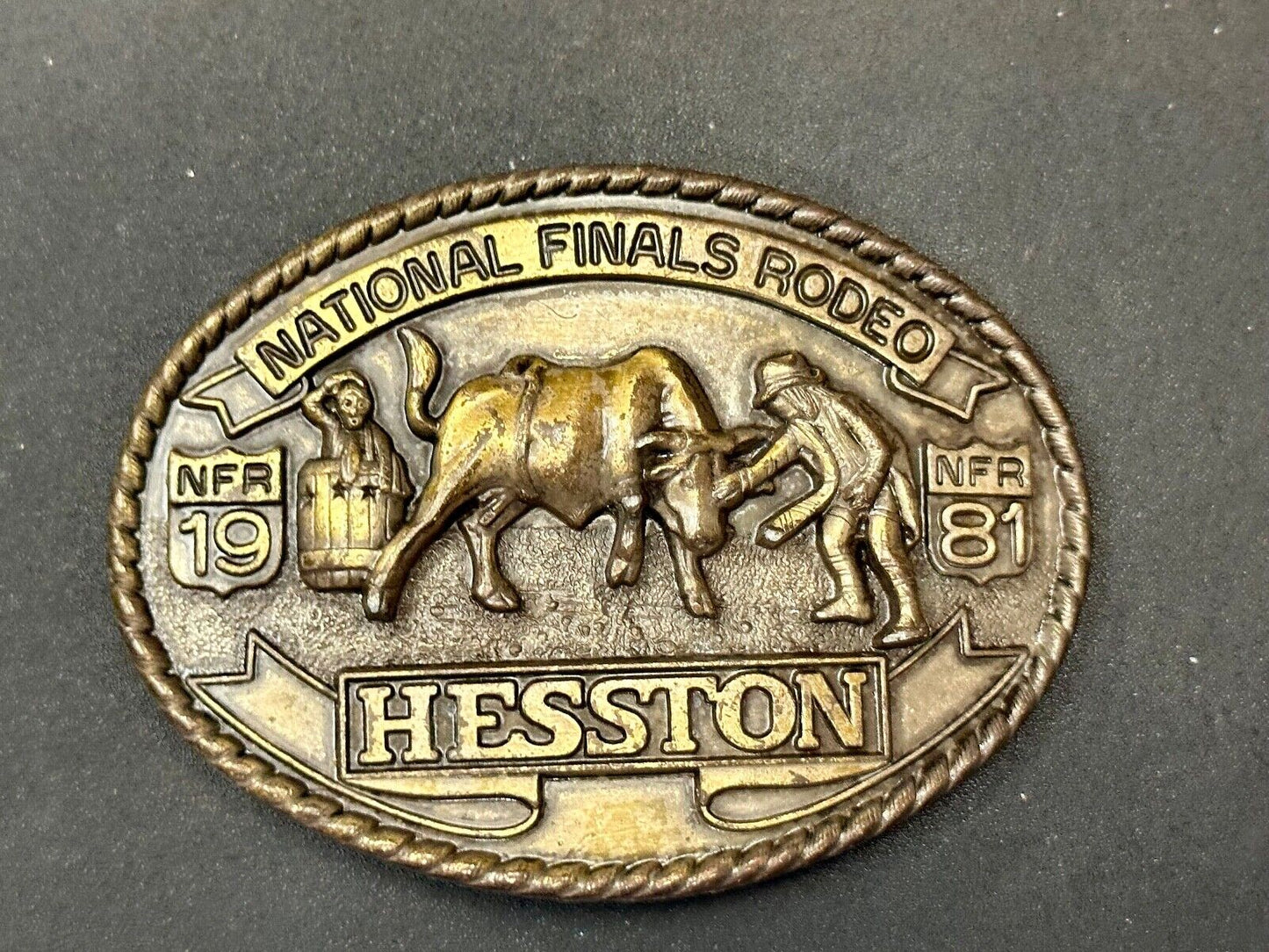 1981 Hesston National Finals Rodeo NFR Collectors Rodeo Cowboy Belt Buckle