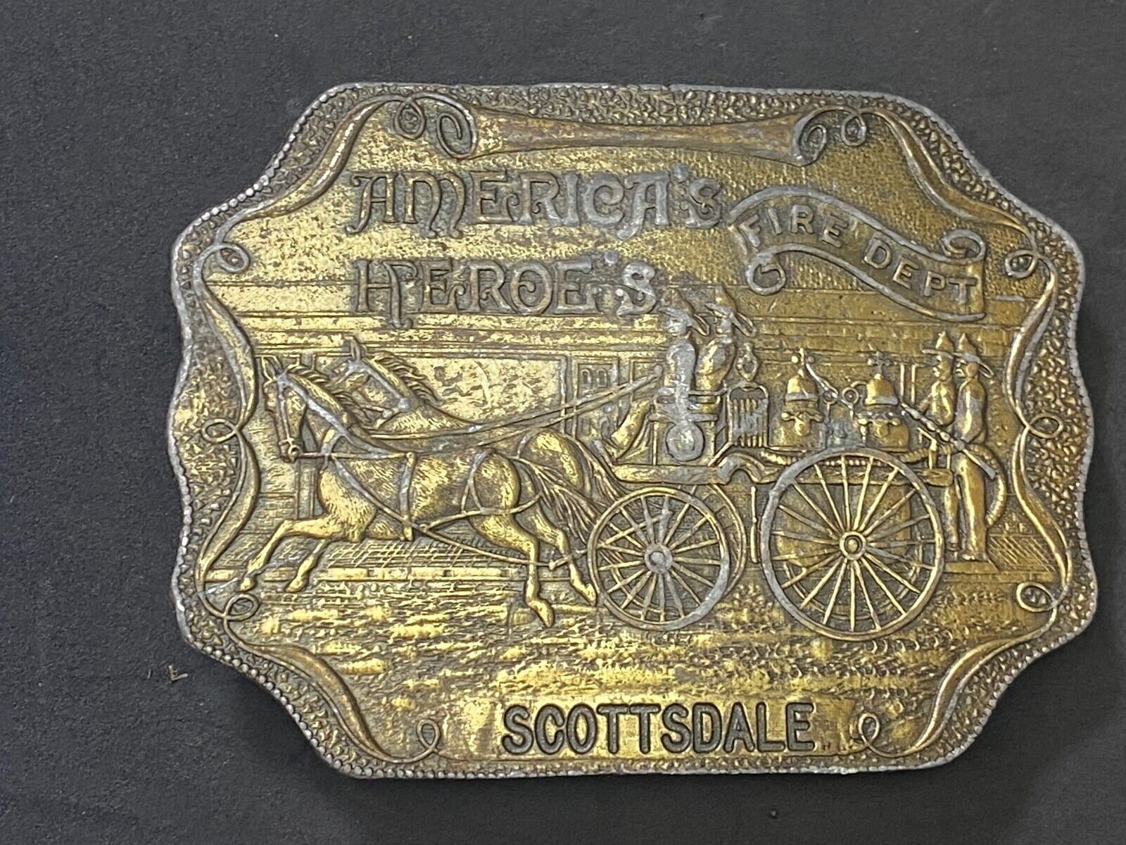 Americas' Heroe's  Fire Department Scottsdale Belt Buckle The Buckle Company Nj 