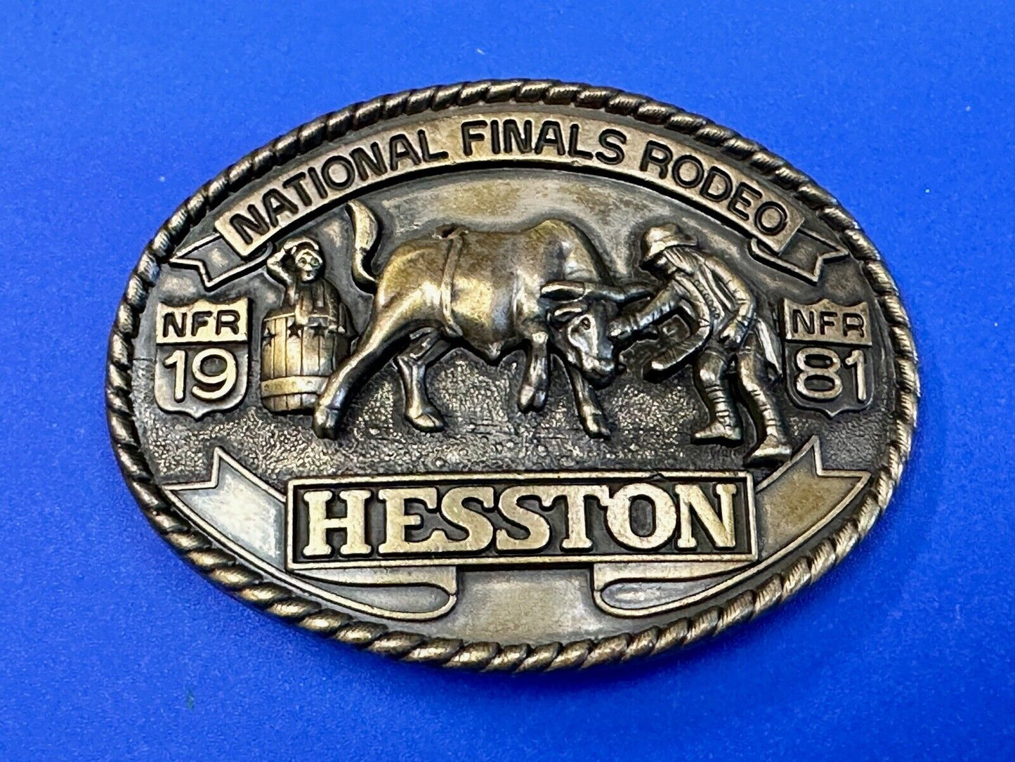 1981 Hesston National Finals Rodeo NFR Limited Edition Collectors Belt Buckle