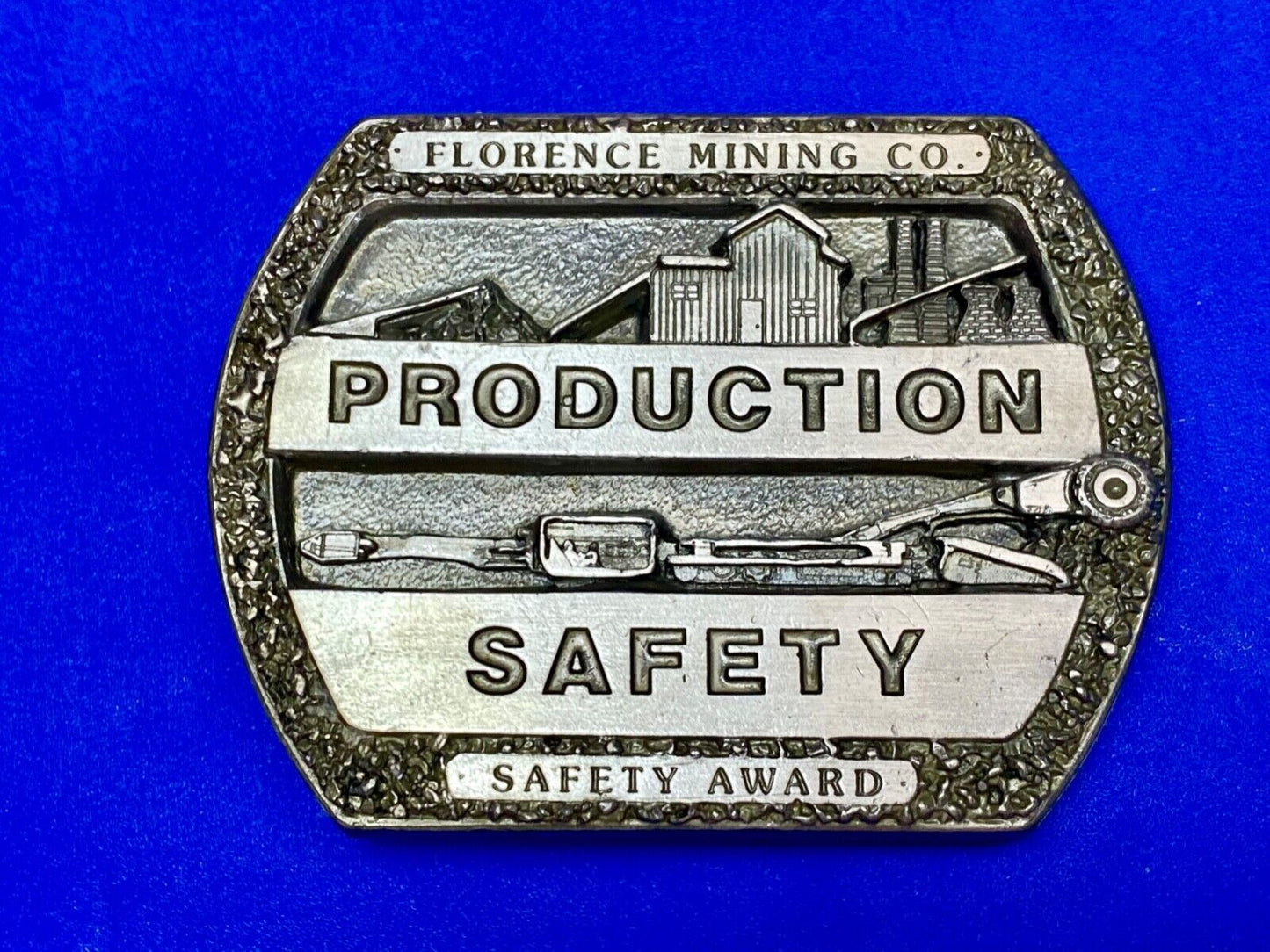 Vintage Florence Mining Company Safety Award belt buckle