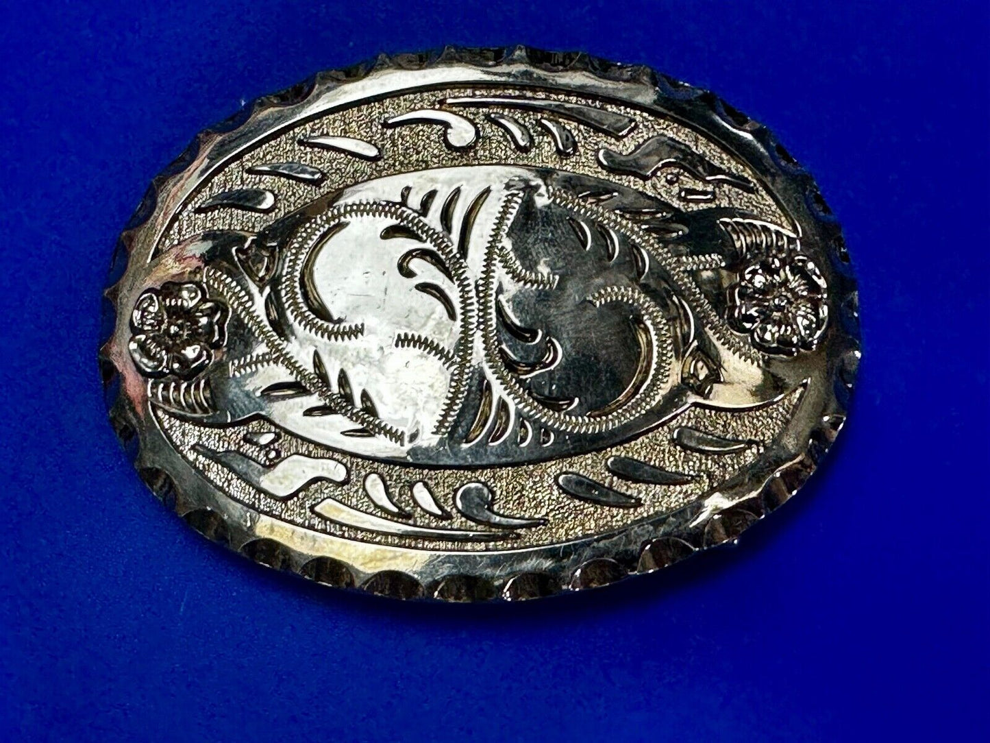 Vintage Lyn-Tone Co Vintage western flower swirl design belt buckle