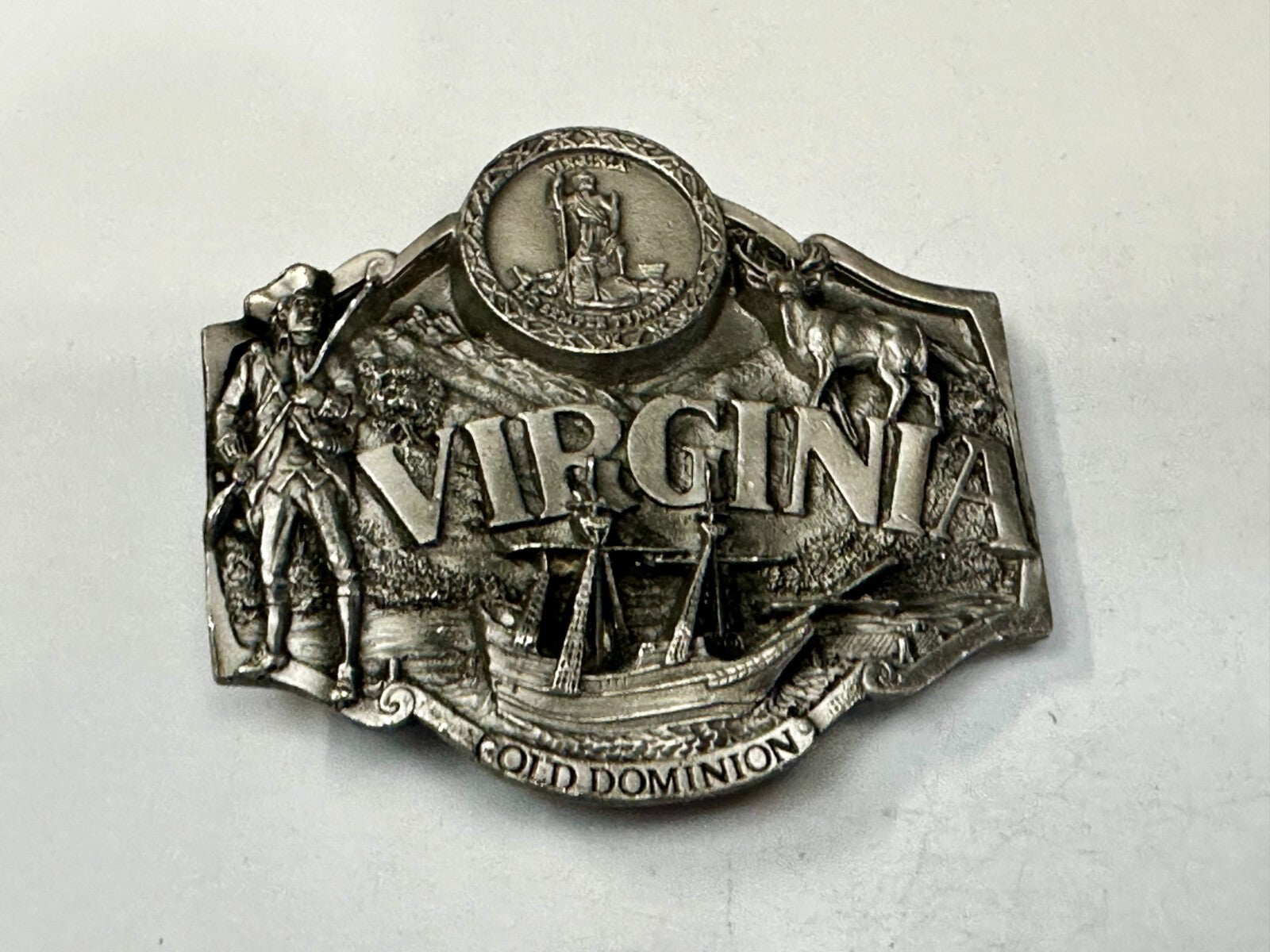 The States of Virginia Old Dominion Dogwood Cardinal 1987 Siskiyou Belt Buckle