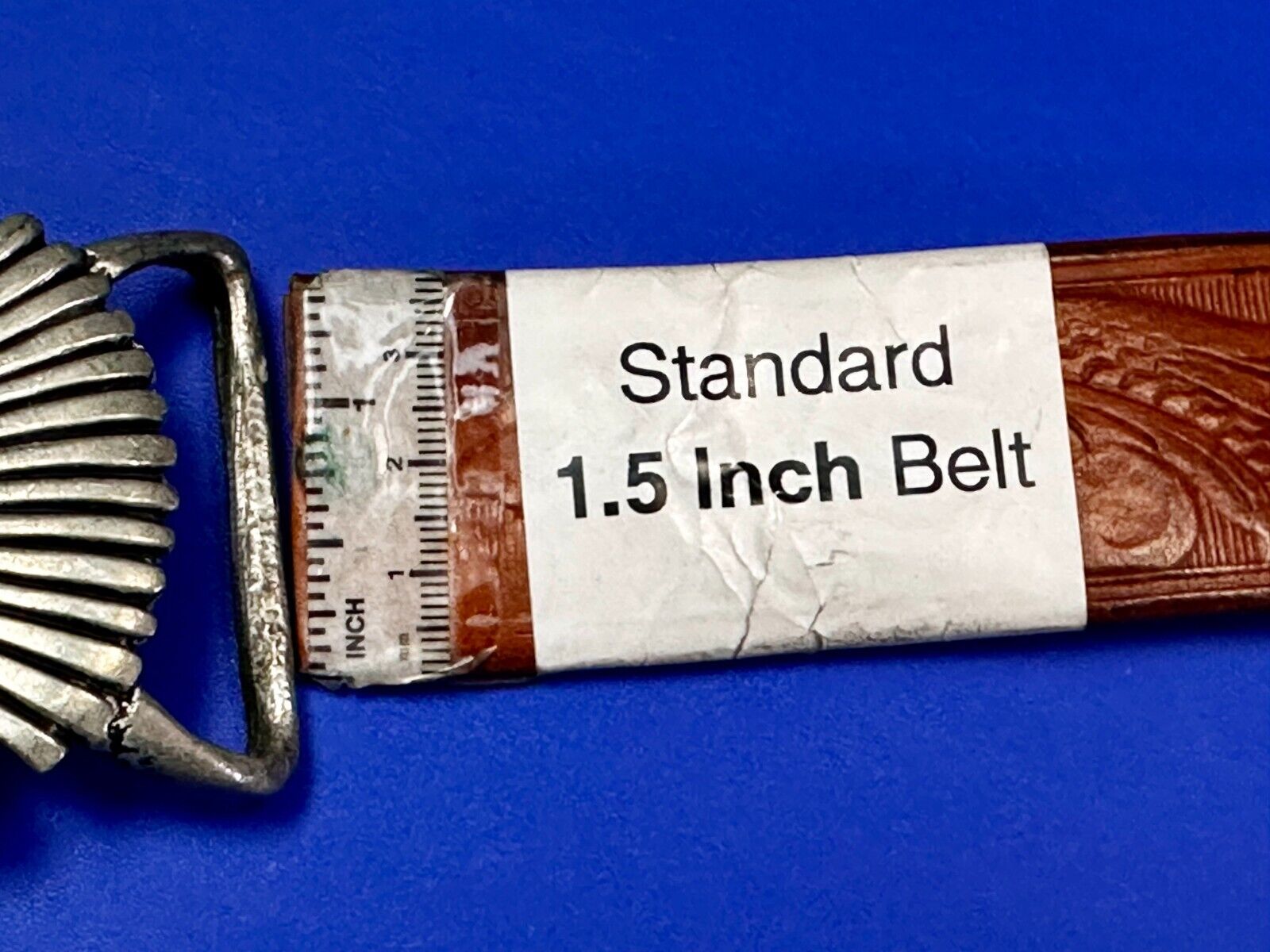 Artisan Made Pewter Belt Buckle Signed LJR Bill's Buckle Co