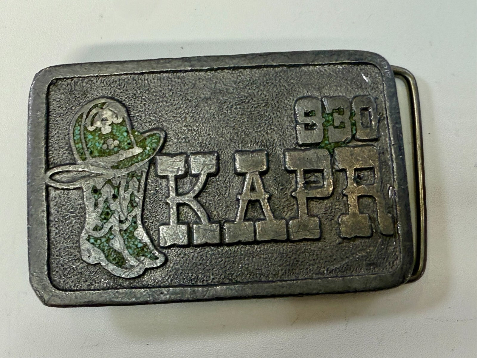 930 KAPR AM Radio Station Vintage 1976 Belt Buckle by Wyoming Studios Art Works