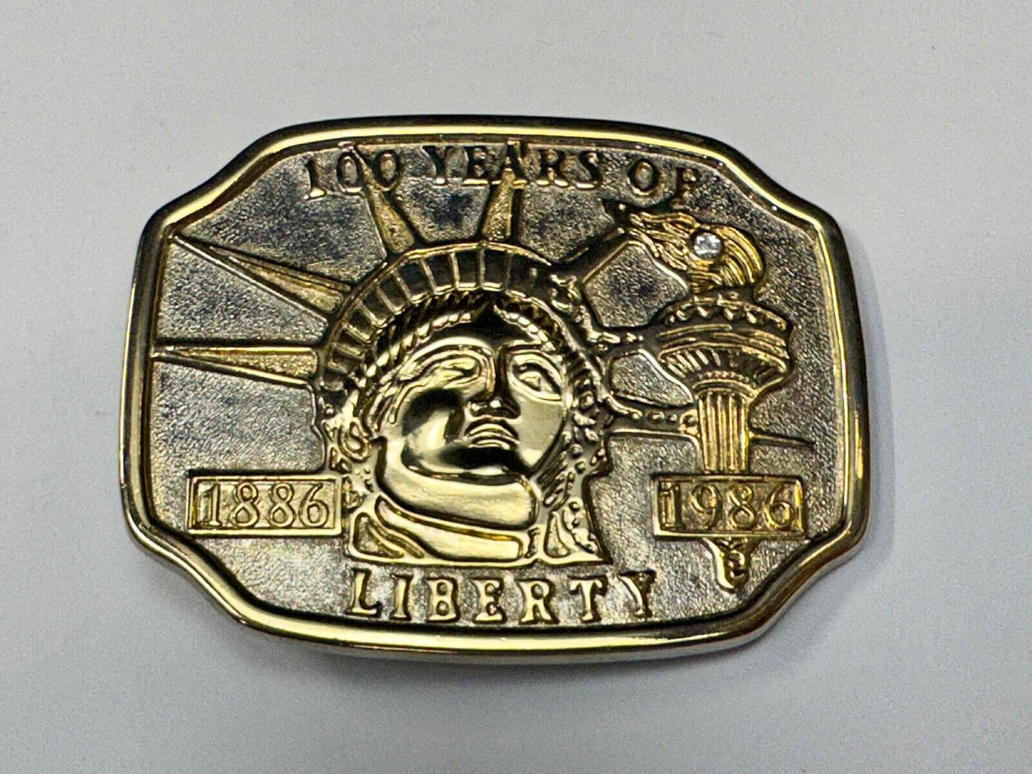 100 Years of Liberty  - NYC statue of Lady Liberty Souvenir Vintage belt buckle