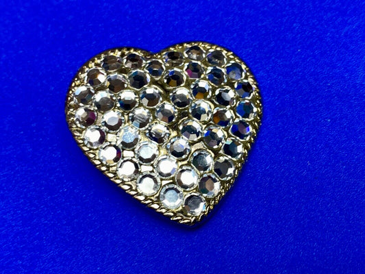 Beautiful Jeweled Rhinestone covered HEART belt buckle