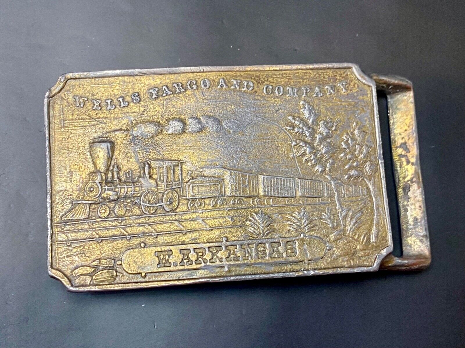 Train Steam Locomotive Wells Fargo & co West Arkansas Collectable belt buckle