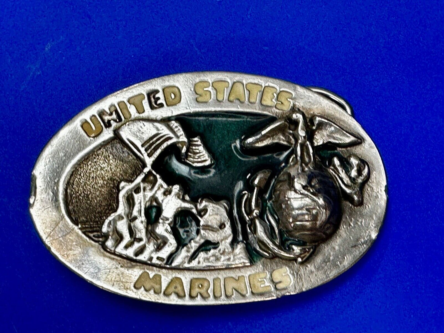 United States Marines Embalm Flag Raising Patriotic Belt Buckle