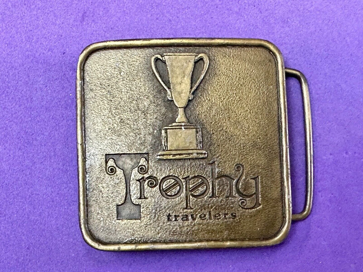 Trophy Travelers vintage Promo Company Advertising MPA 1975 belt buckle