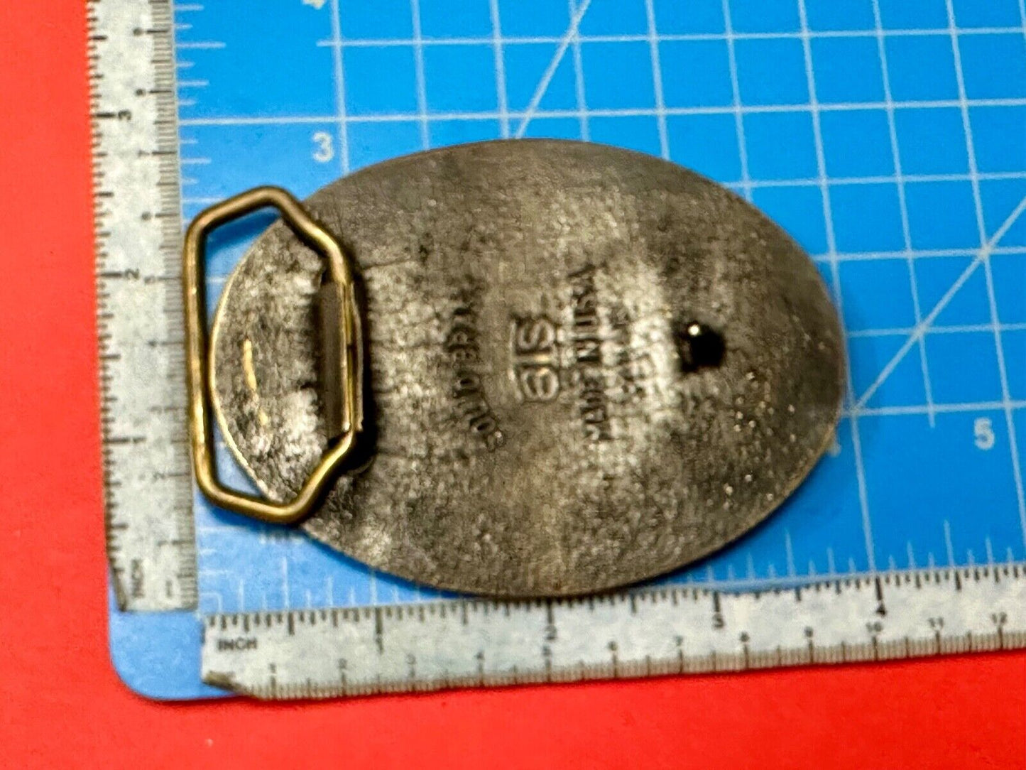 VETCO Houston Texas OffShore Inc animal health Vintage solid brass belt buckle