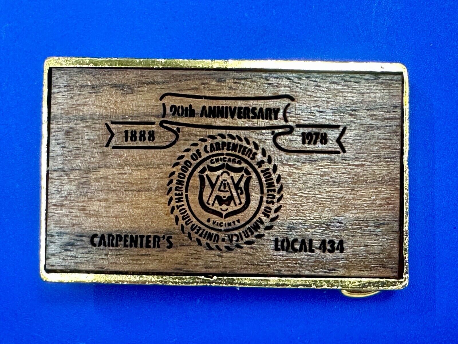United Brotherhood of Carpenter's Union of America local 434 belt buckle