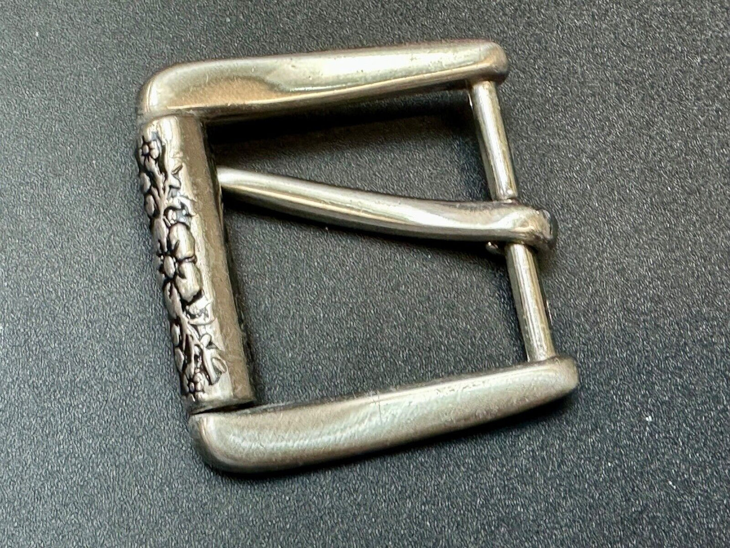 unique rolling end flower theme silver tone replacement belt buckle