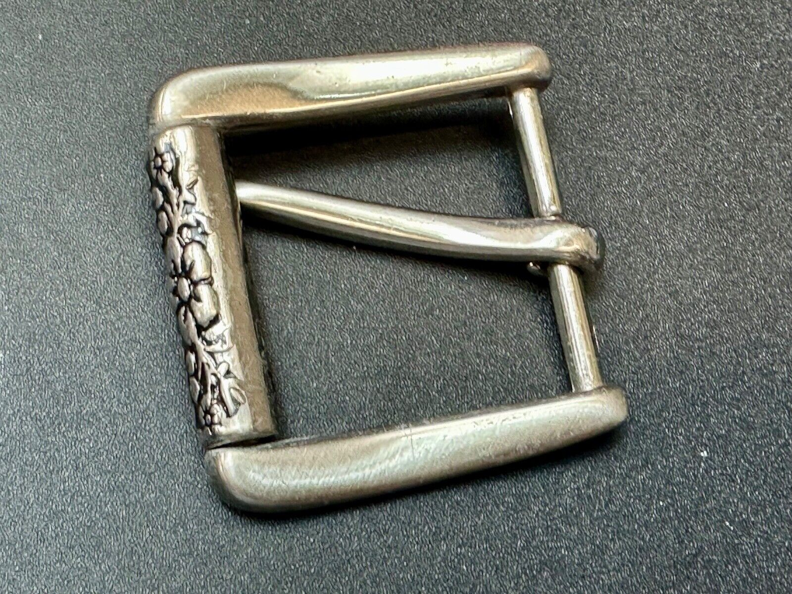 unique rolling end flower theme silver tone replacement belt buckle