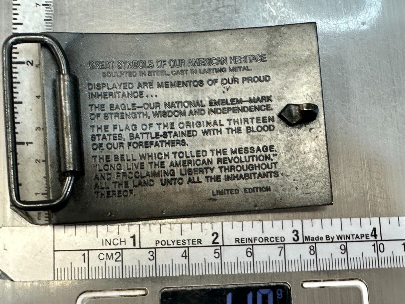 American Heritage Symbol Bicentennial Eagle Bell State Flag Belt Buckle